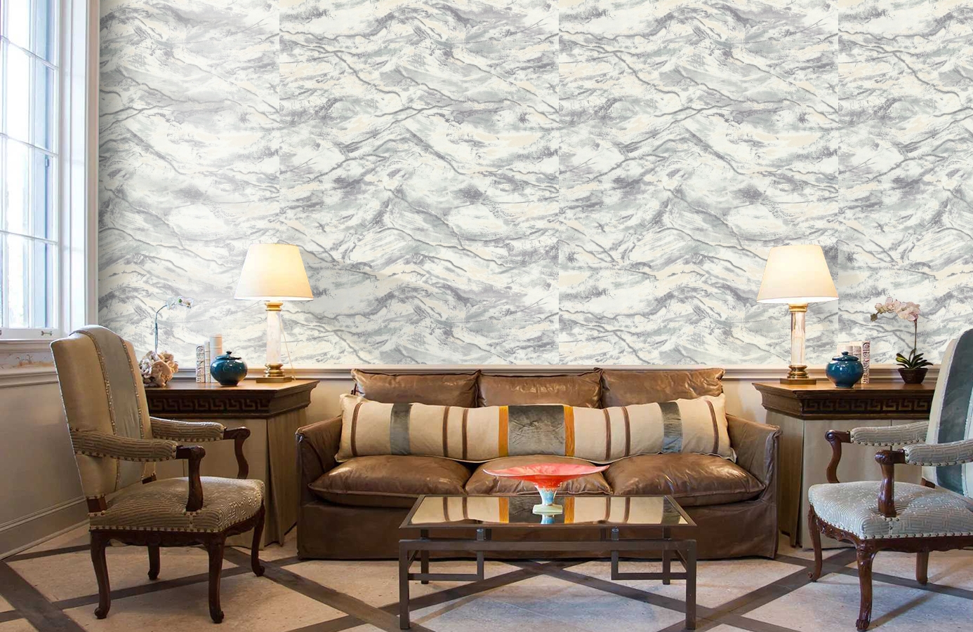 Обои 7161-11 фото в интерьере кабинета