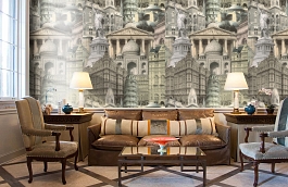 Обои 240211 фото в интерьере кабинета превью