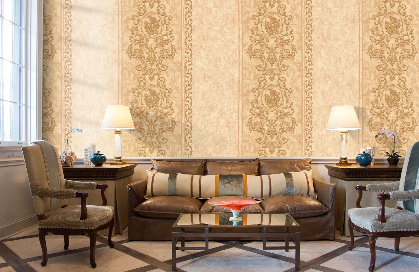 Обои VB4006 фото в интерьере кабинета