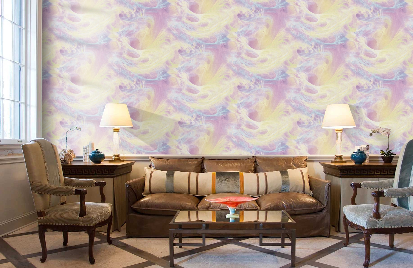 Обои 4034-8 фото в интерьере кабинета