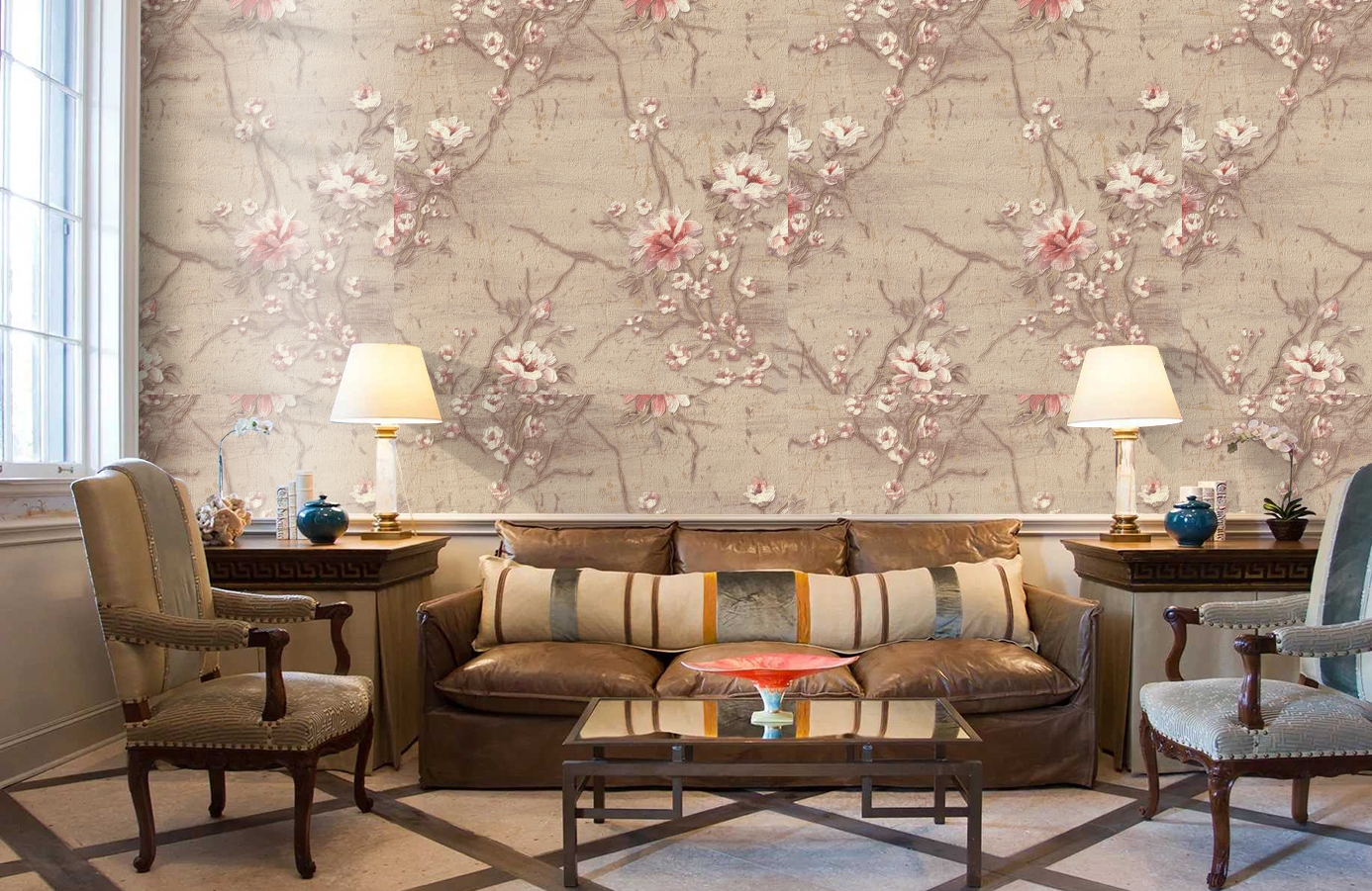 Обои 9076-02 фото в интерьере кабинета