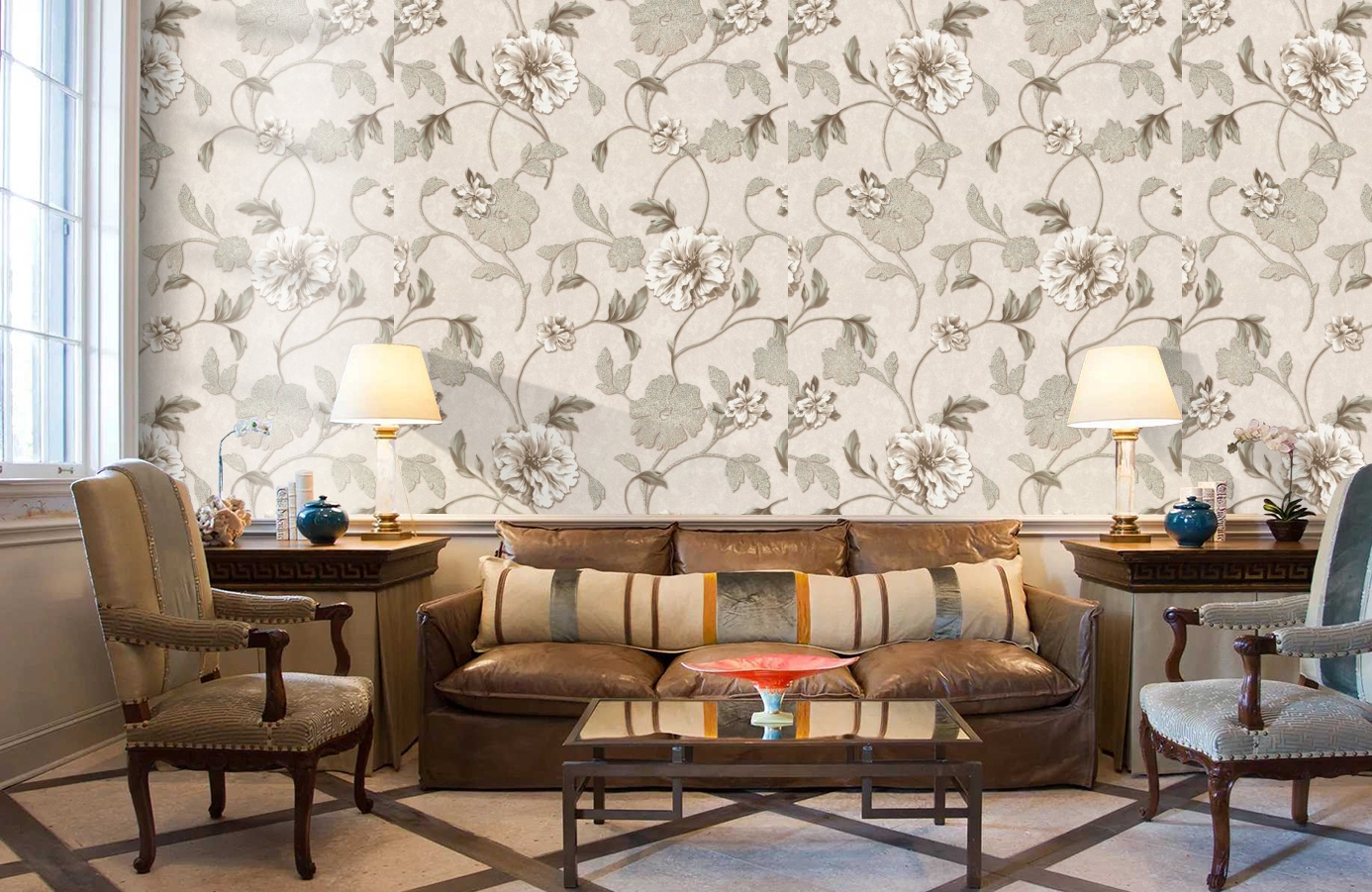 Обои 9112-01 фото в интерьере кабинета