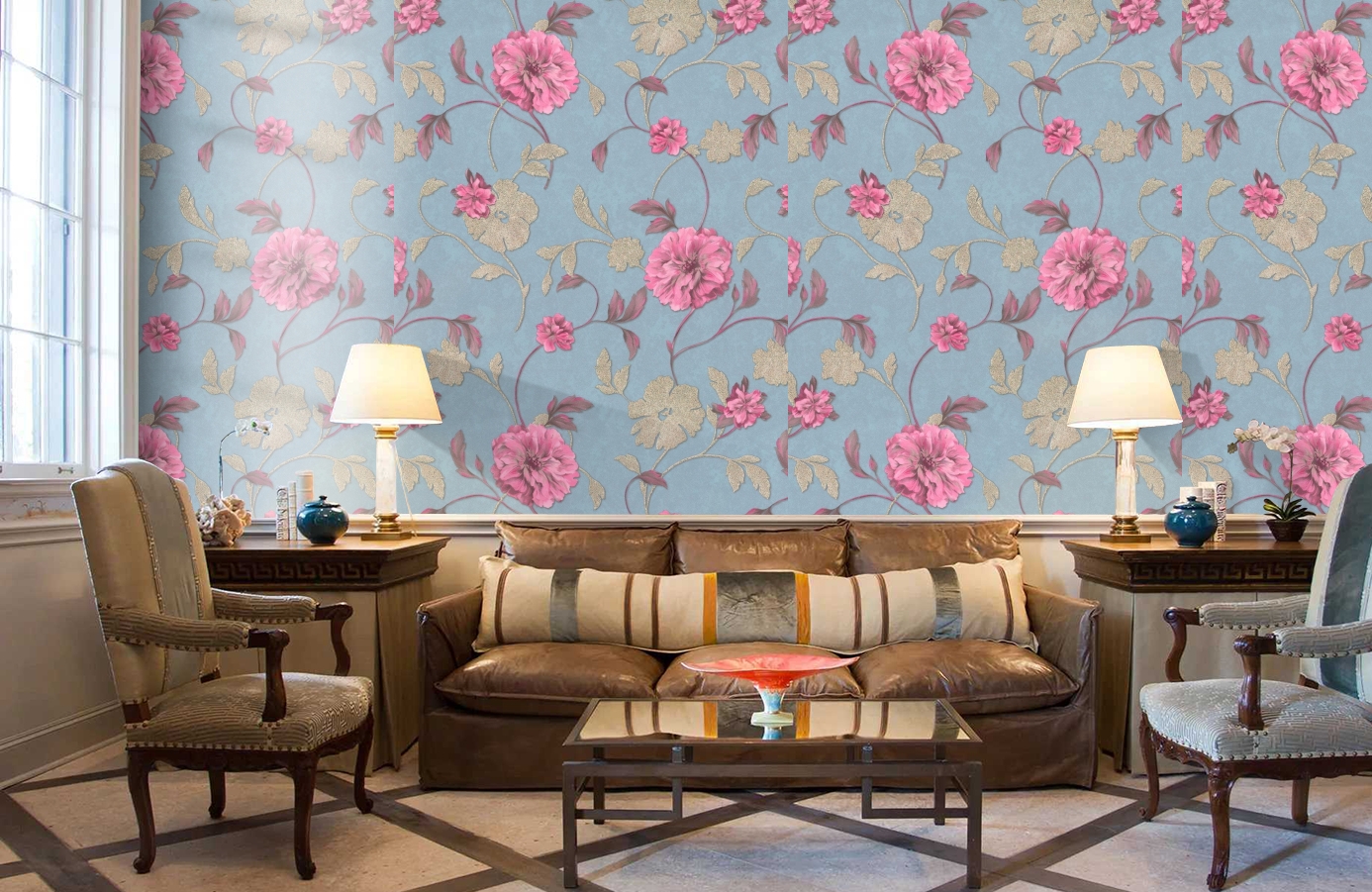 Обои 9112-03 фото в интерьере кабинета