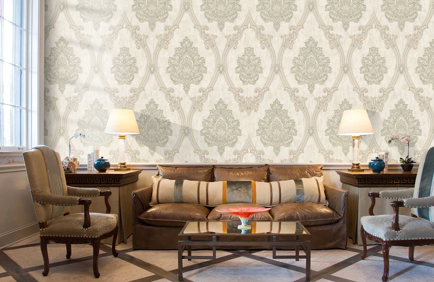 Обои 9114-02 фото в интерьере кабинета