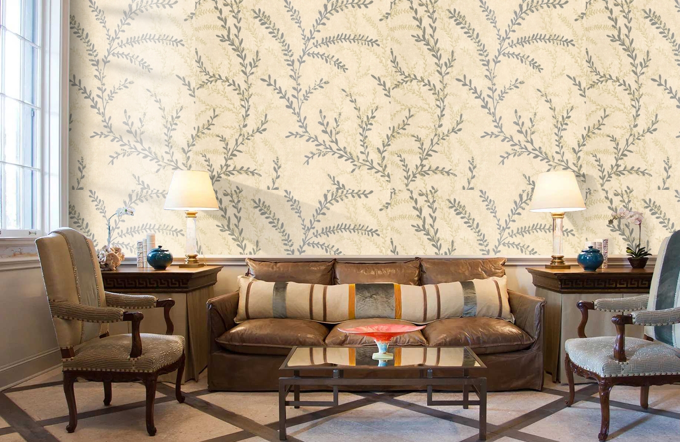 Обои 02503-52 фото в интерьере кабинета