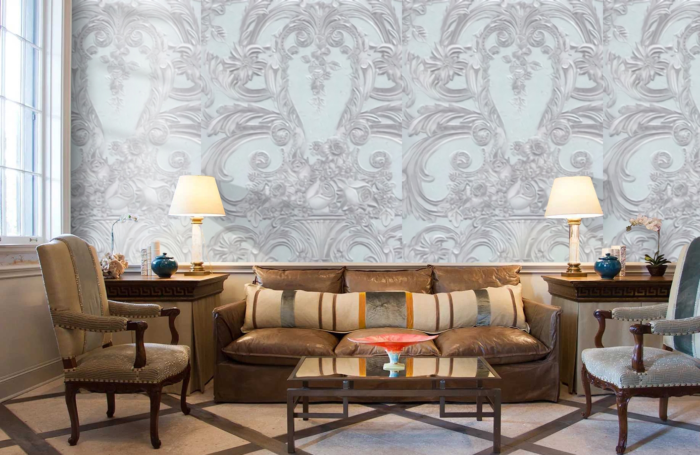 Обои 02547-12 фото в интерьере кабинета