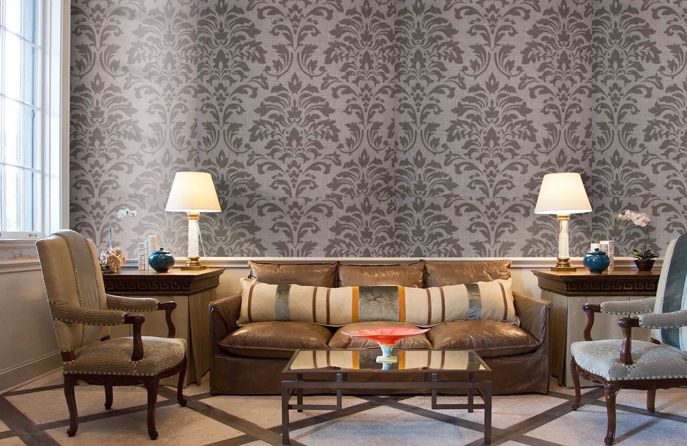 Обои 02574-12 фото в интерьере кабинета