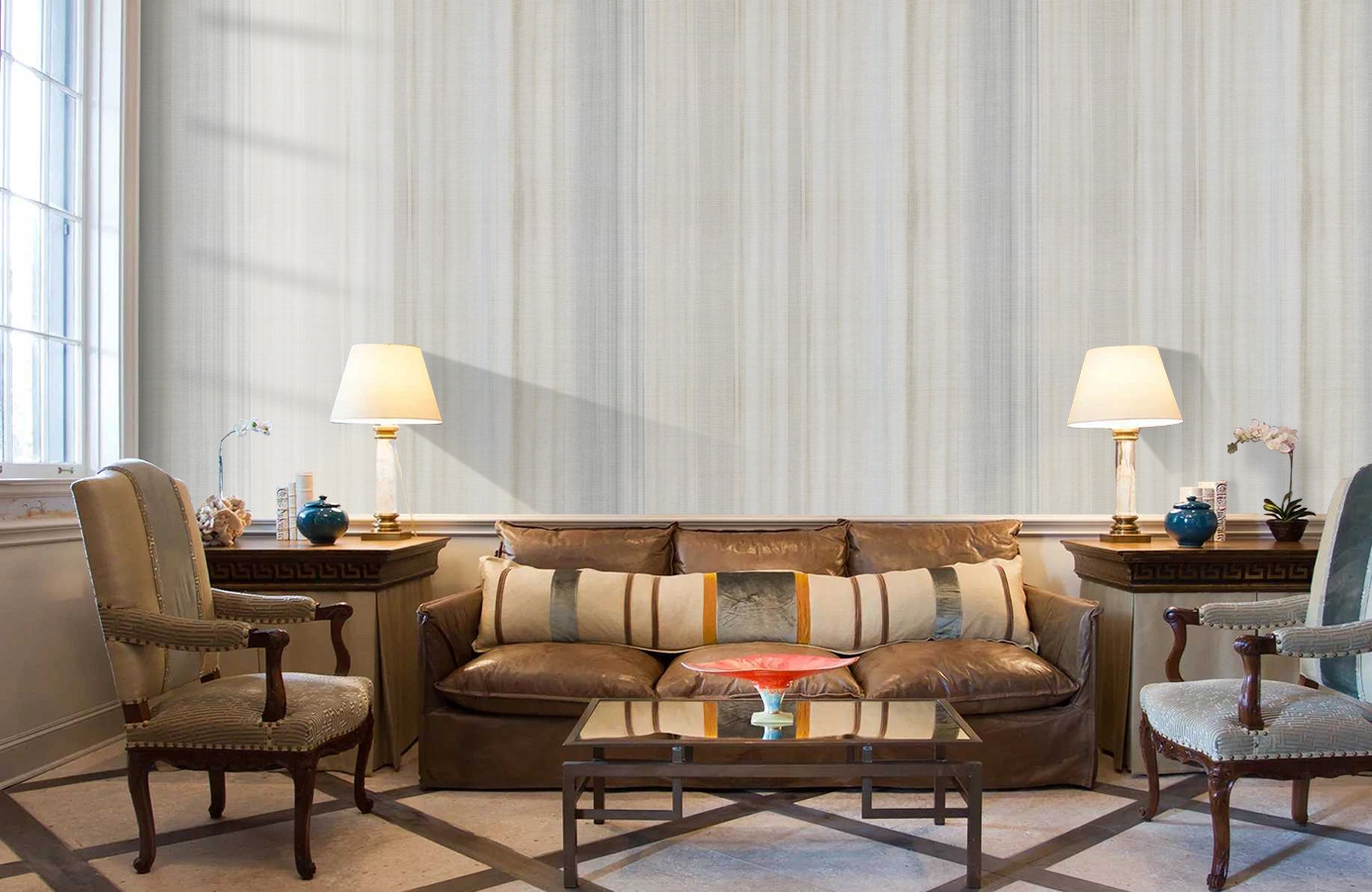 Обои 10439-02 фото в интерьере кабинета