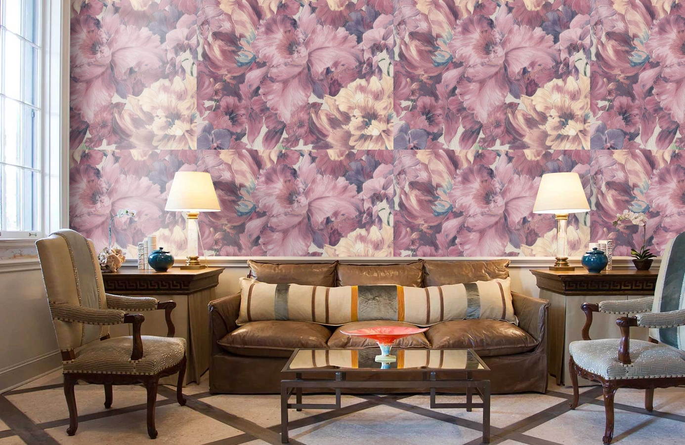 Обои 8009-06 фото в интерьере кабинета