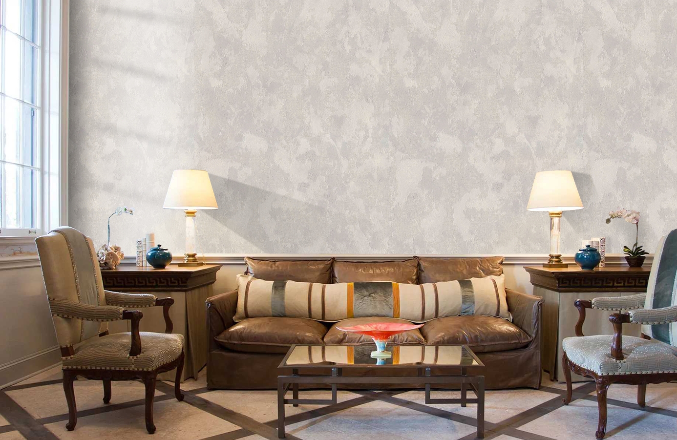 Обои 8018-11 фото в интерьере кабинета