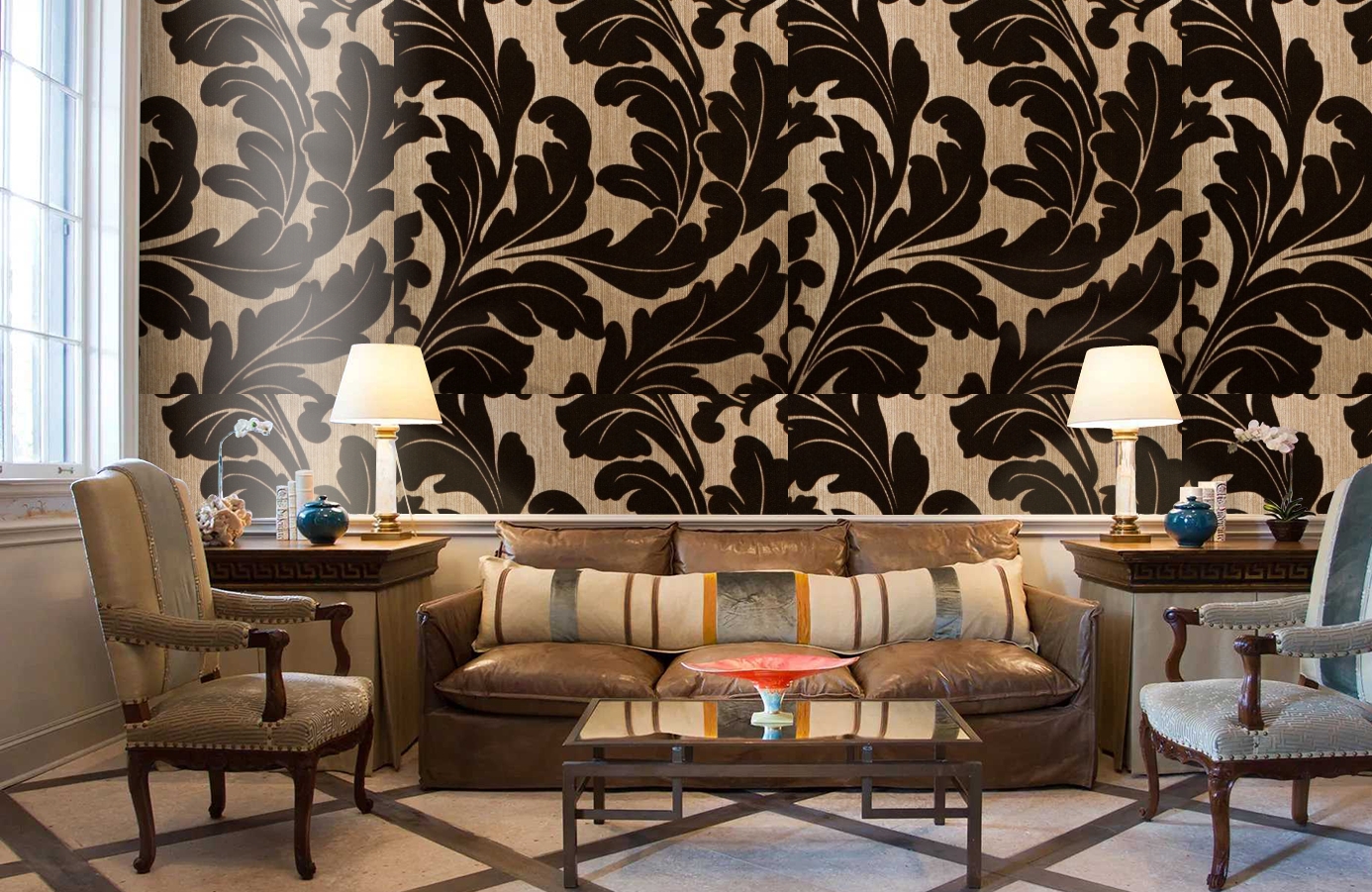 Обои 195005 фото в интерьере кабинета