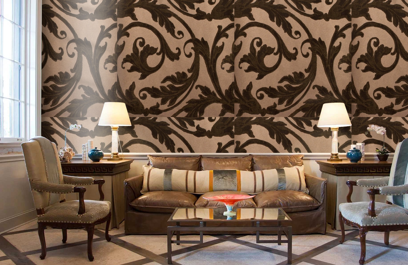 Обои 195011 фото в интерьере кабинета