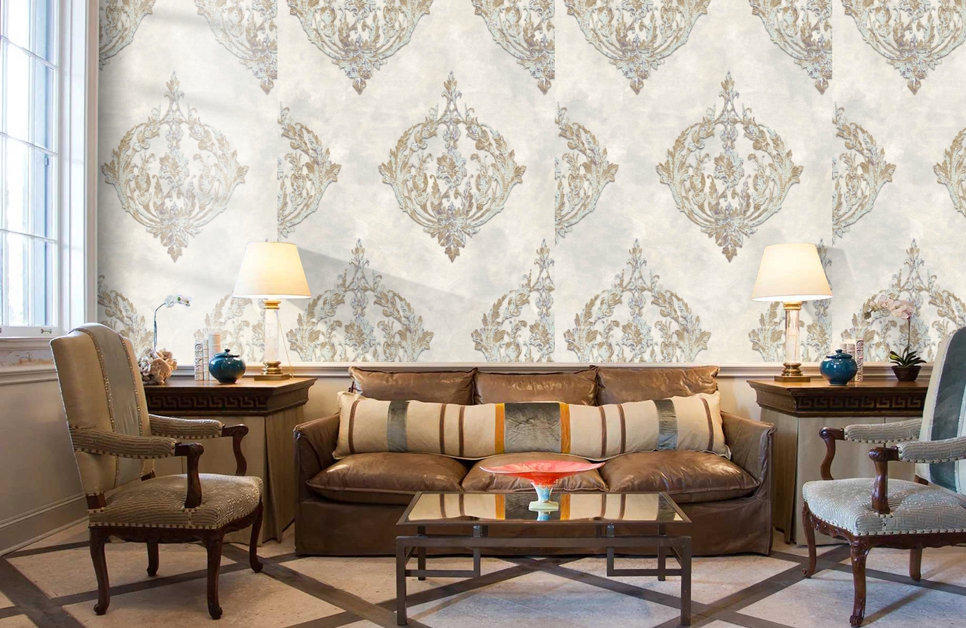 Обои 11500-06 фото в интерьере кабинета