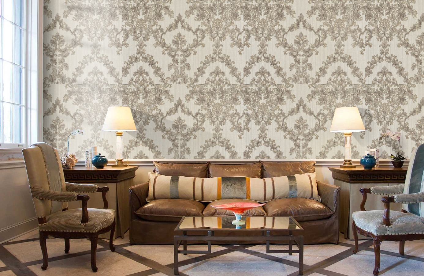 Обои M41123 фото в интерьере кабинета