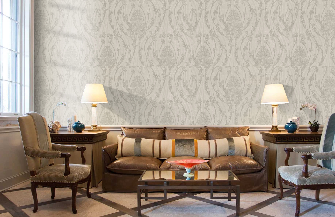 Обои M41130 фото в интерьере кабинета