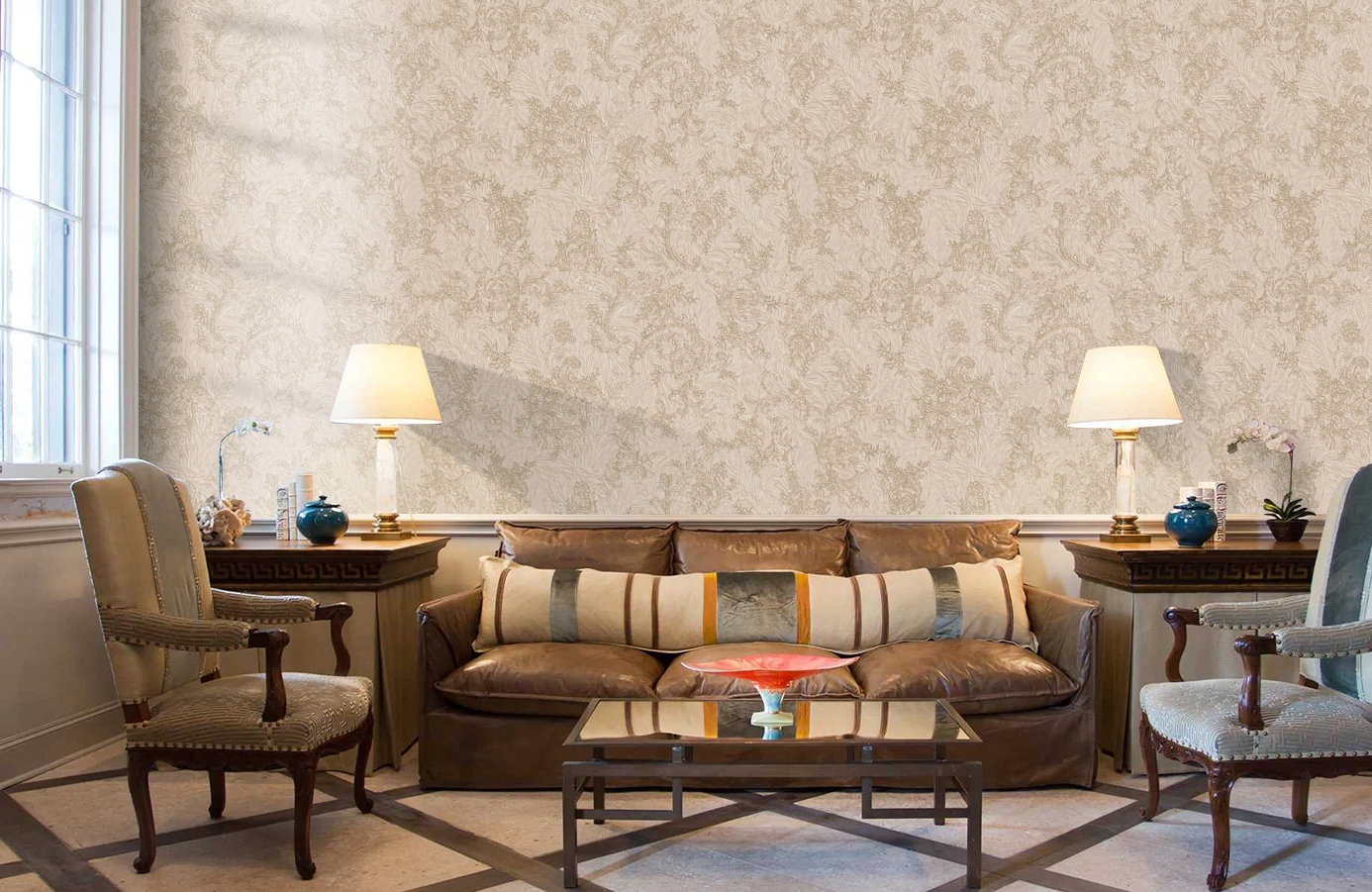 Обои M41145 фото в интерьере кабинета