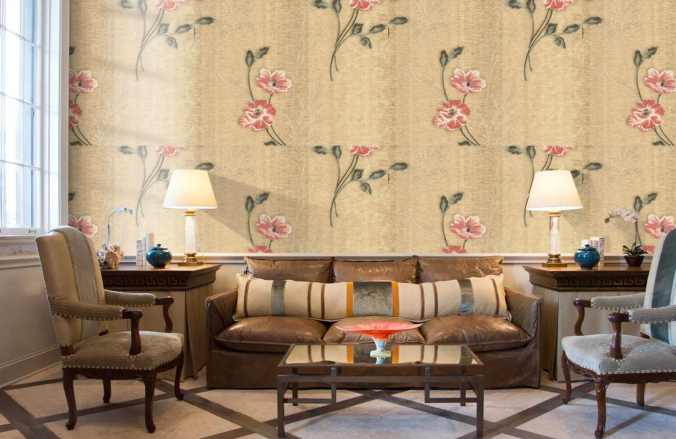 Обои R1318 фото в интерьере кабинета