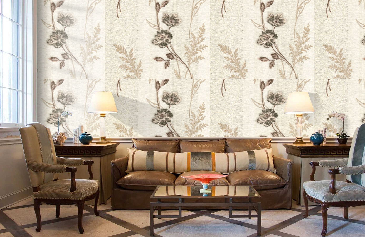 Обои R1327 фото в интерьере кабинета