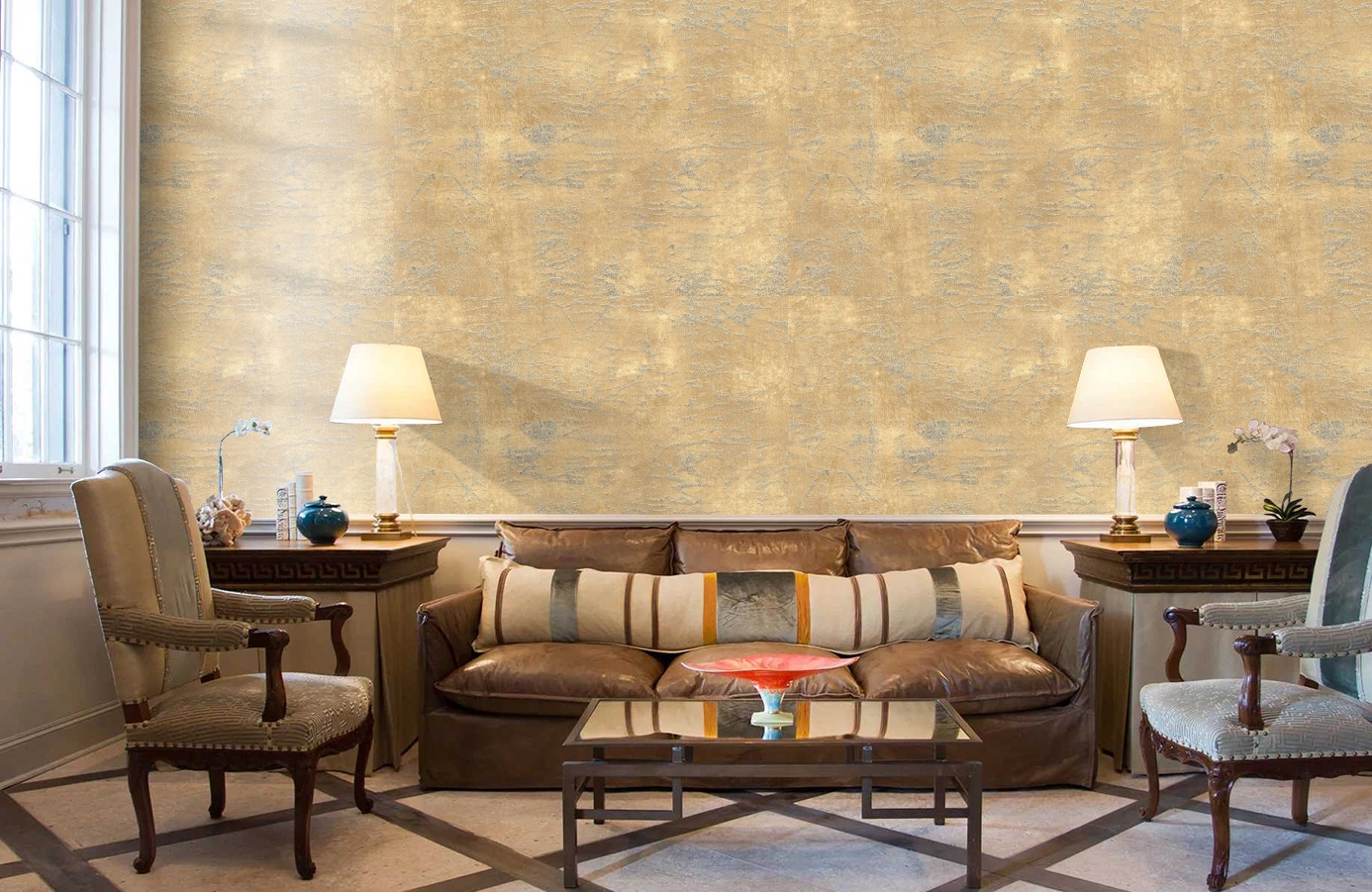 Обои R1348 фото в интерьере кабинета