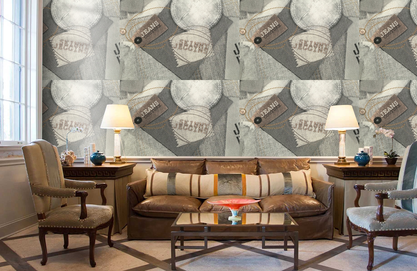 Обои 724-42 фото в интерьере кабинета