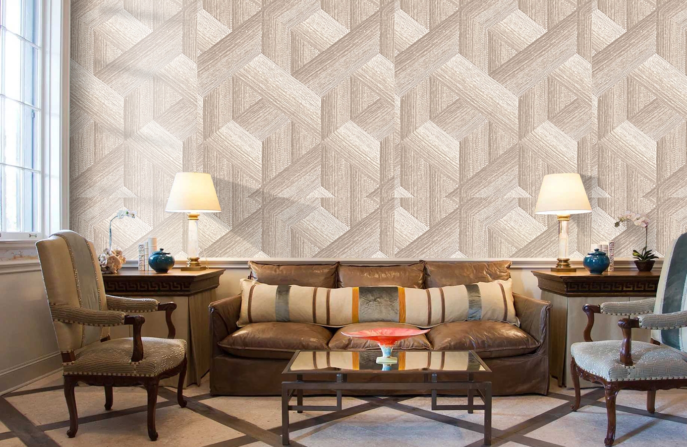 Обои 2606-3 фото в интерьере кабинета