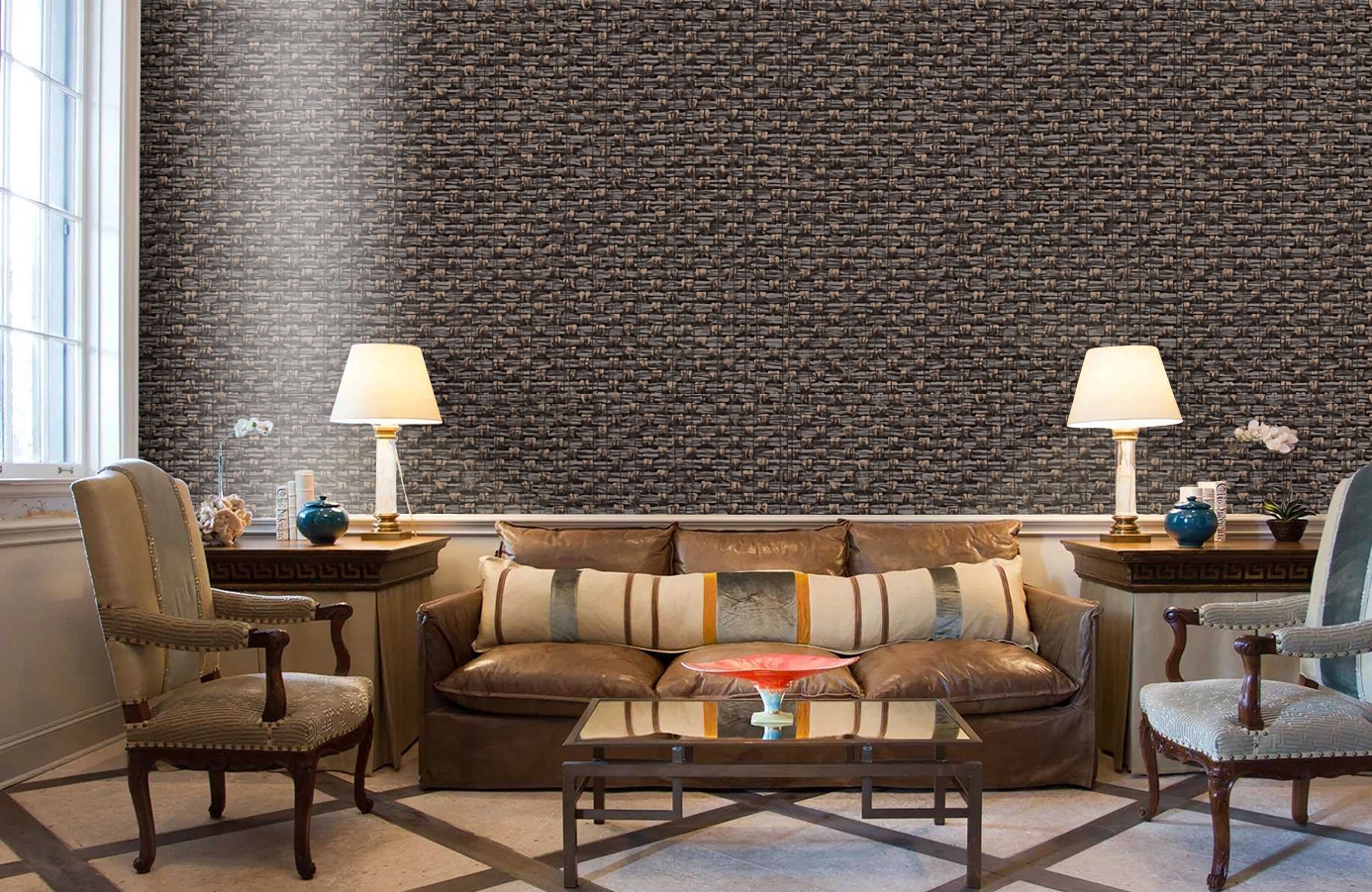 Обои 2609-6 фото в интерьере кабинета