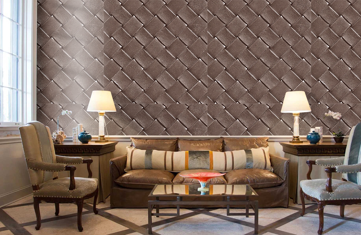 Обои 65417-11 фото в интерьере кабинета