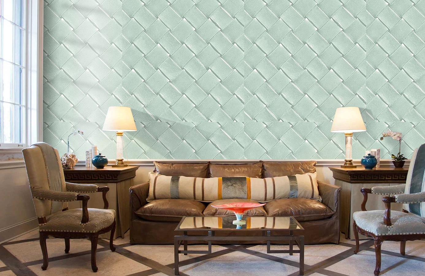 Обои 65417-12 фото в интерьере кабинета