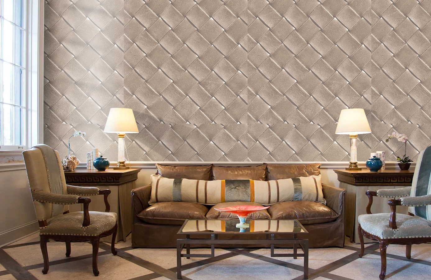 Обои 65417-8 фото в интерьере кабинета