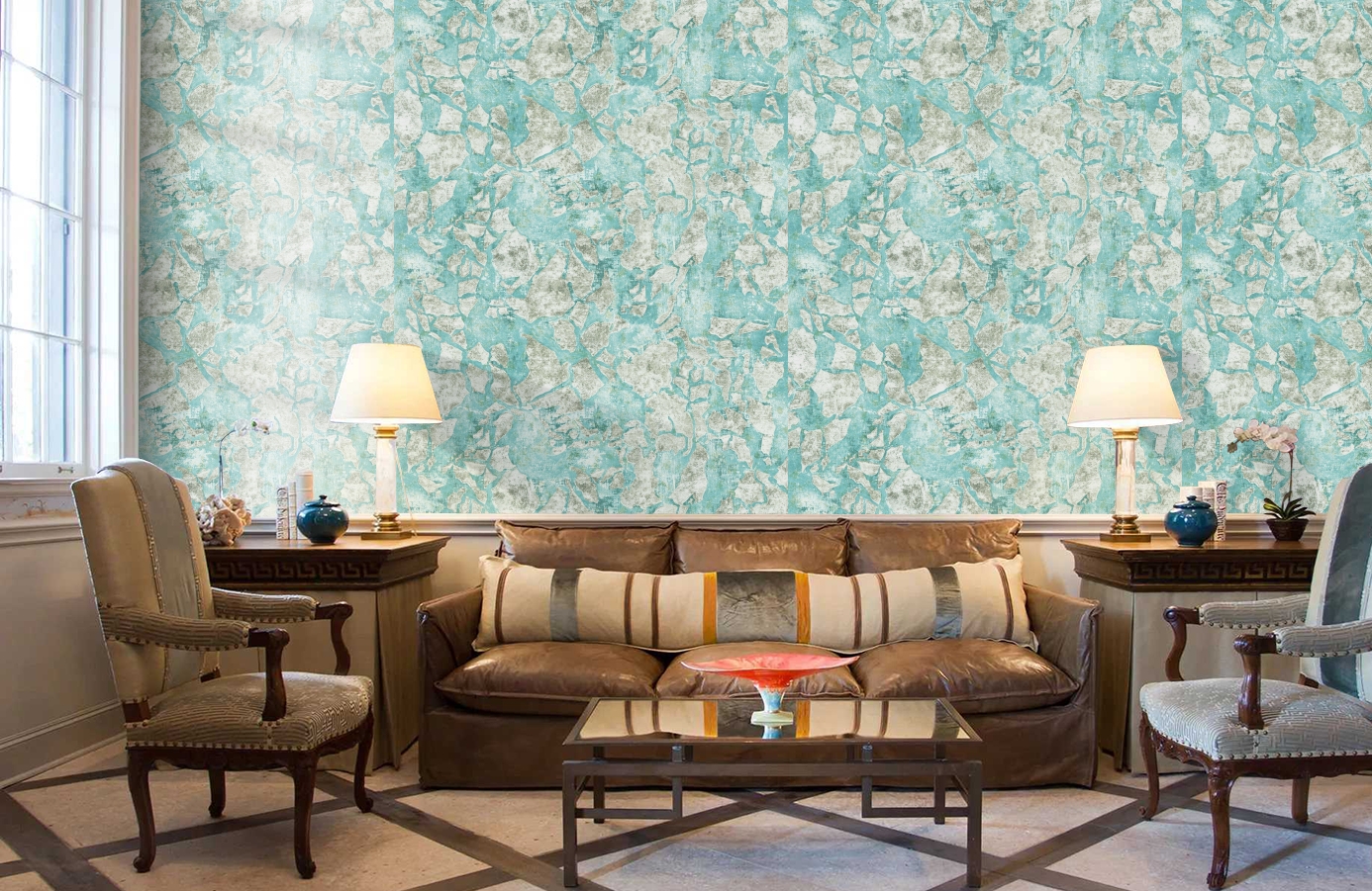 Обои 101701 фото в интерьере кабинета