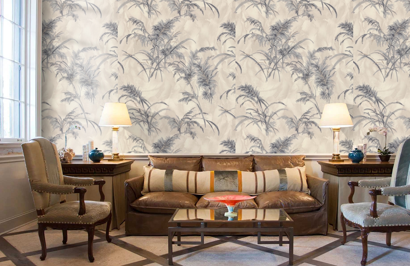 Обои 7286-02 фото в интерьере кабинета