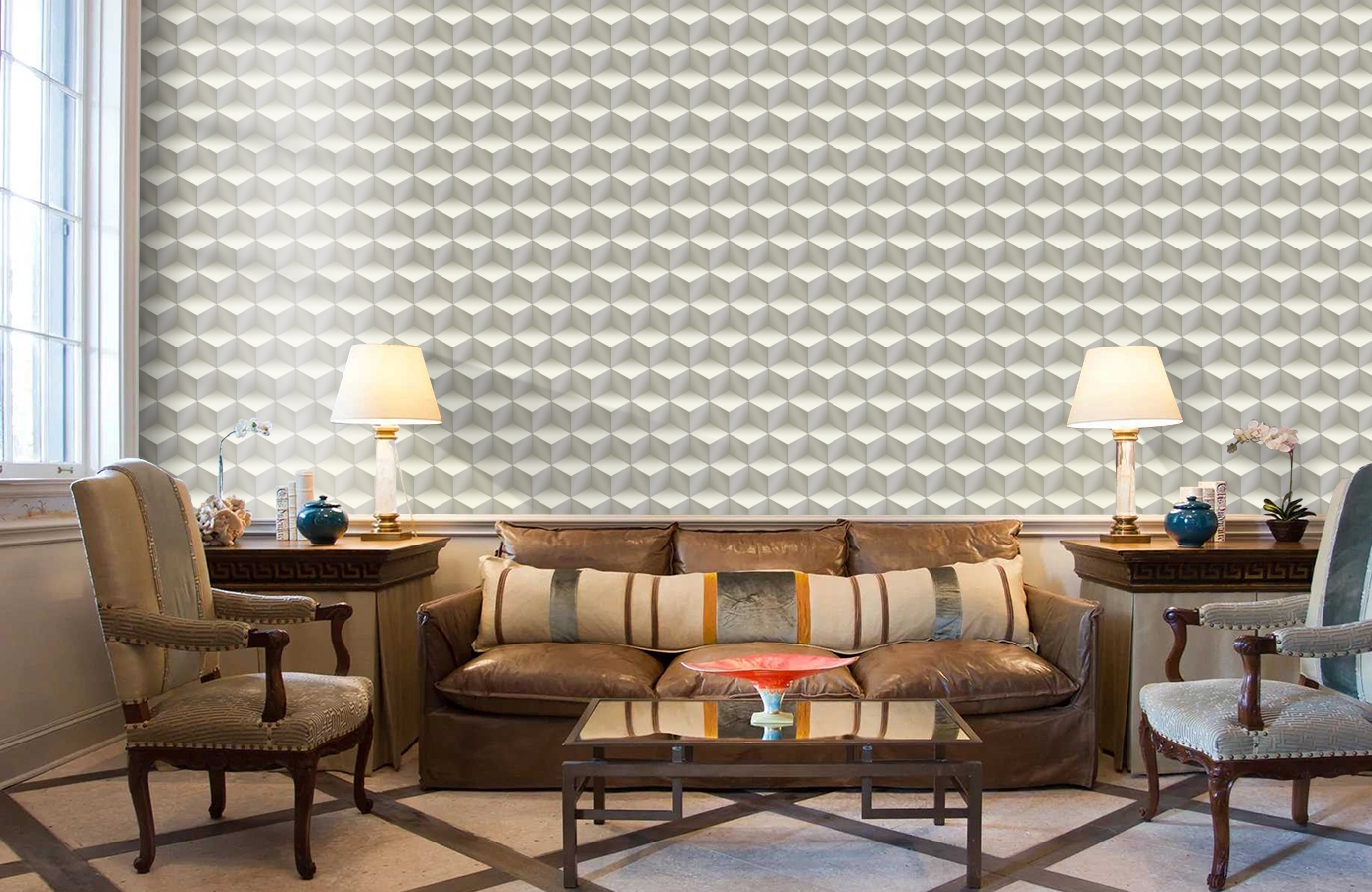 Обои R54327-2 фото в интерьере кабинета