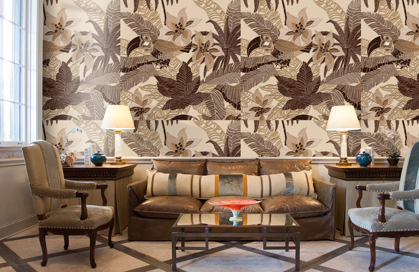 Обои RWT1801-3 фото в интерьере кабинета