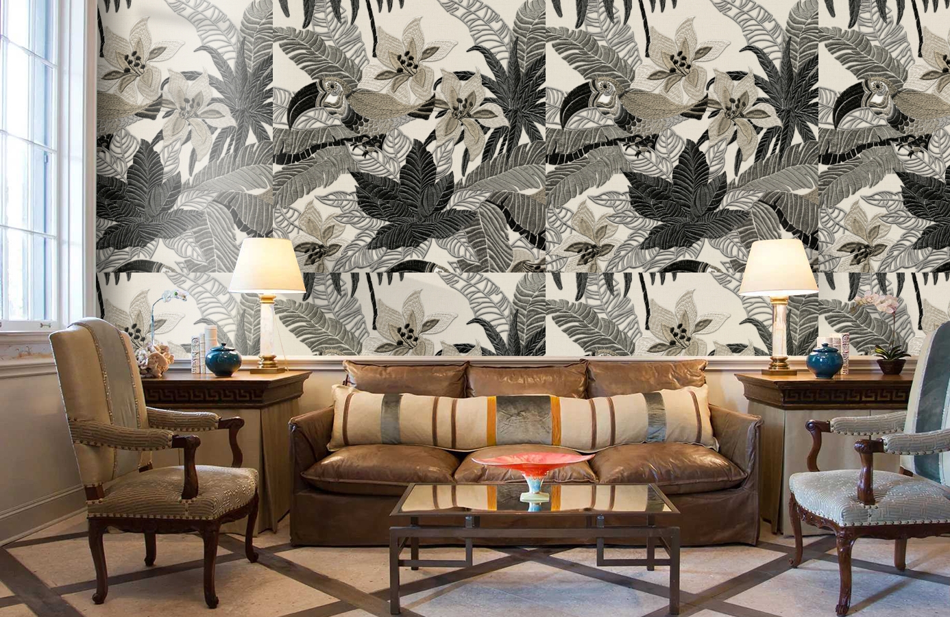 Обои RWT1801-4 фото в интерьере кабинета