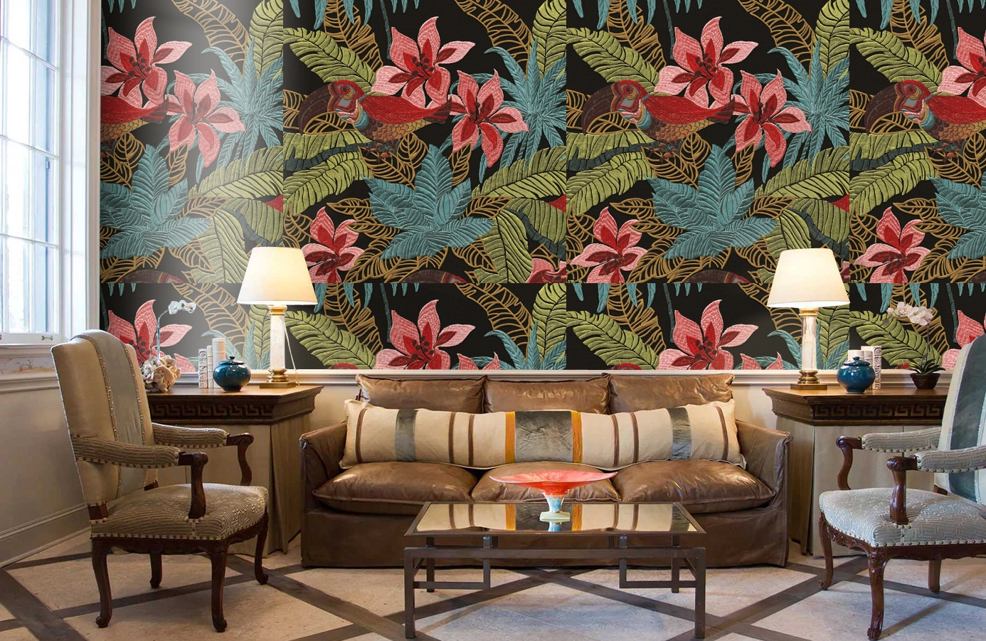 Обои RWT1801-5 фото в интерьере кабинета