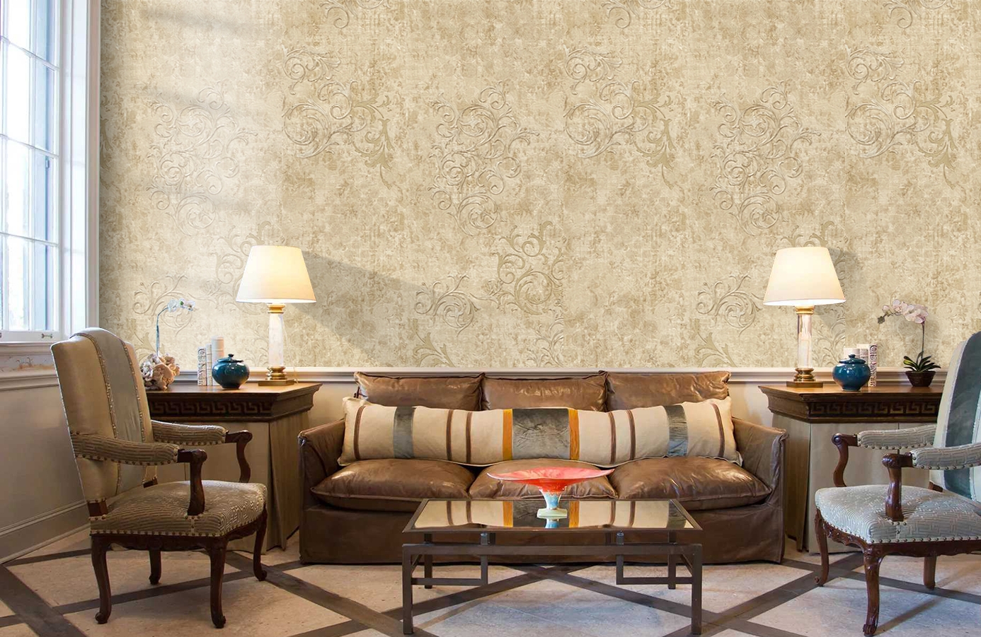 Обои 3211-2 фото в интерьере кабинета