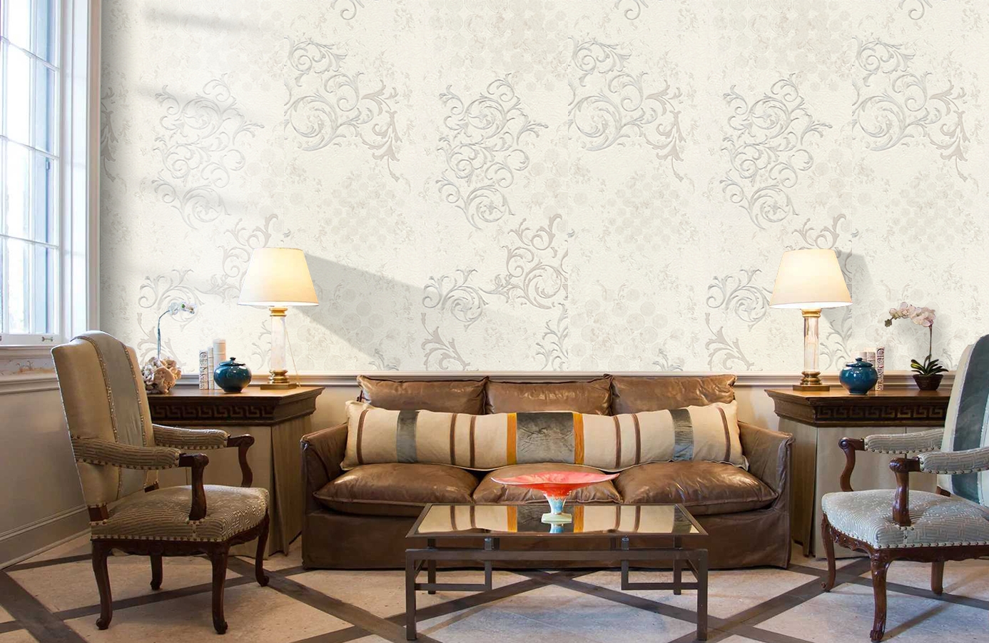 Обои 3211-4 фото в интерьере кабинета