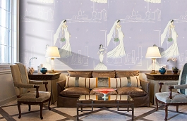 Обои 3511-1 фото в интерьере кабинета превью