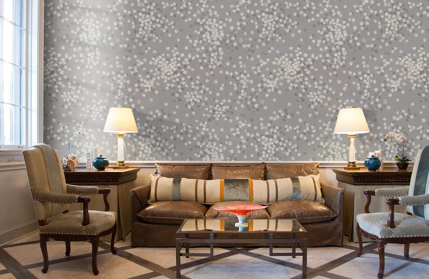 Обои 7282-23 фото в интерьере кабинета