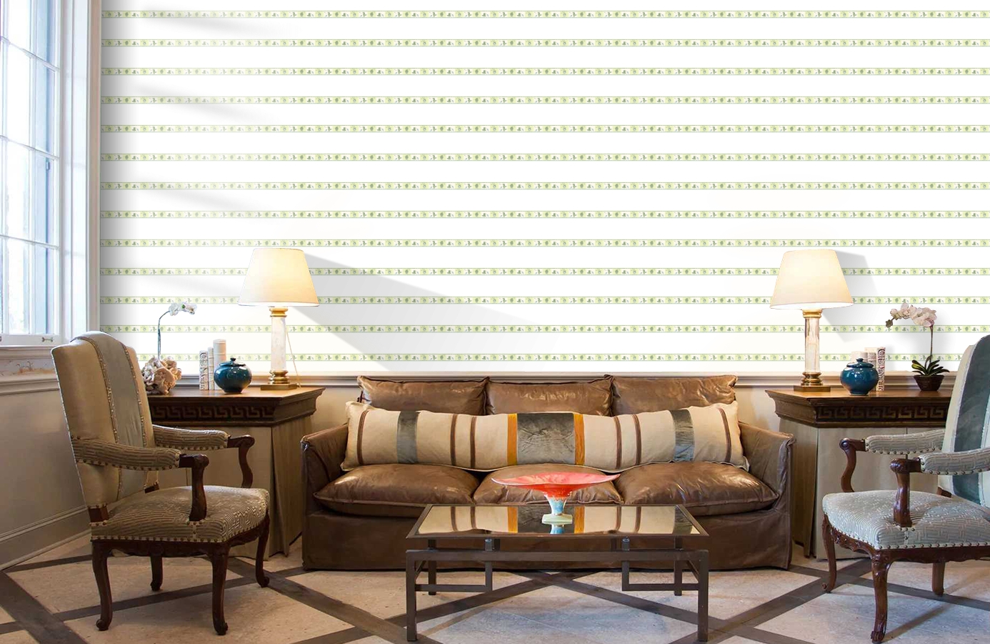 Обои 1091-18 фото в интерьере кабинета