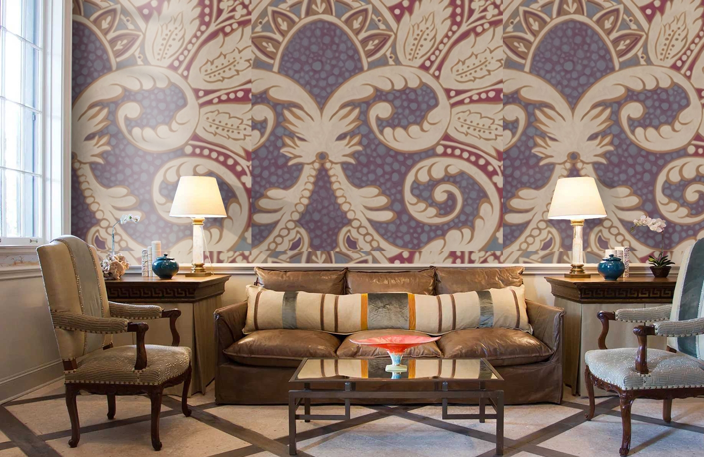 Обои Rococo 4 фото в интерьере кабинета