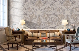 Обои Rococo Metallic 4 фото в интерьере кабинета превью