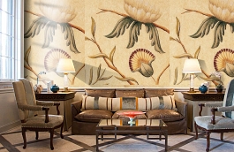 Обои Adamseden-Buttermilk-Wpcw фото в интерьере кабинета превью