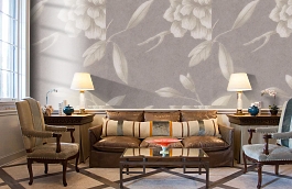 Обои Jasper Peony Metallic 3 фото в интерьере кабинета превью