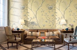 Обои Jasper Peony Metallic фото в интерьере кабинета превью