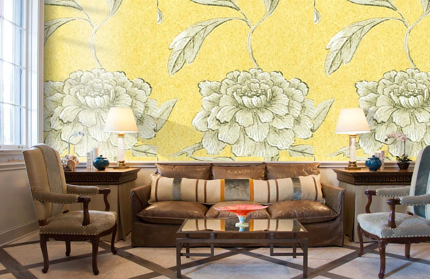 Обои Jasperpeony-Georgianyello фото в интерьере кабинета