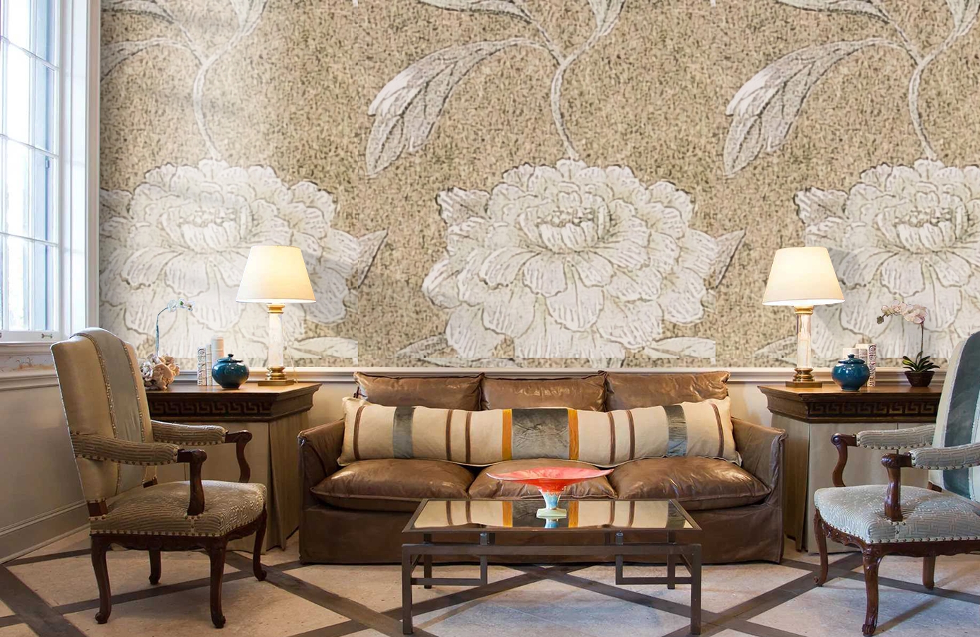 Обои Jasperpeony-Sable-Wpcw200 фото в интерьере кабинета