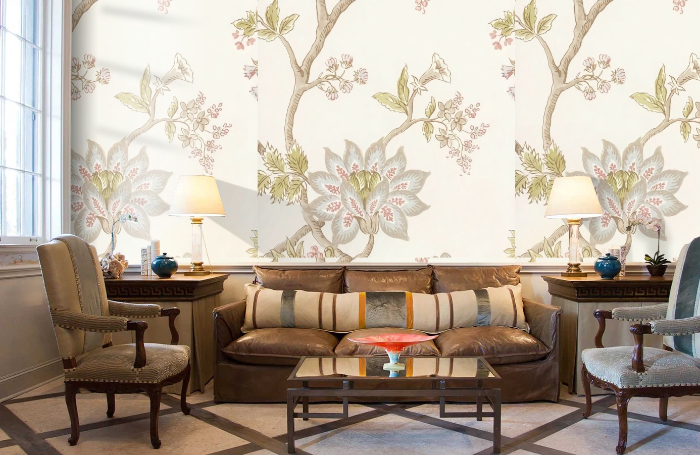 Обои Indienne 3 фото в интерьере кабинета