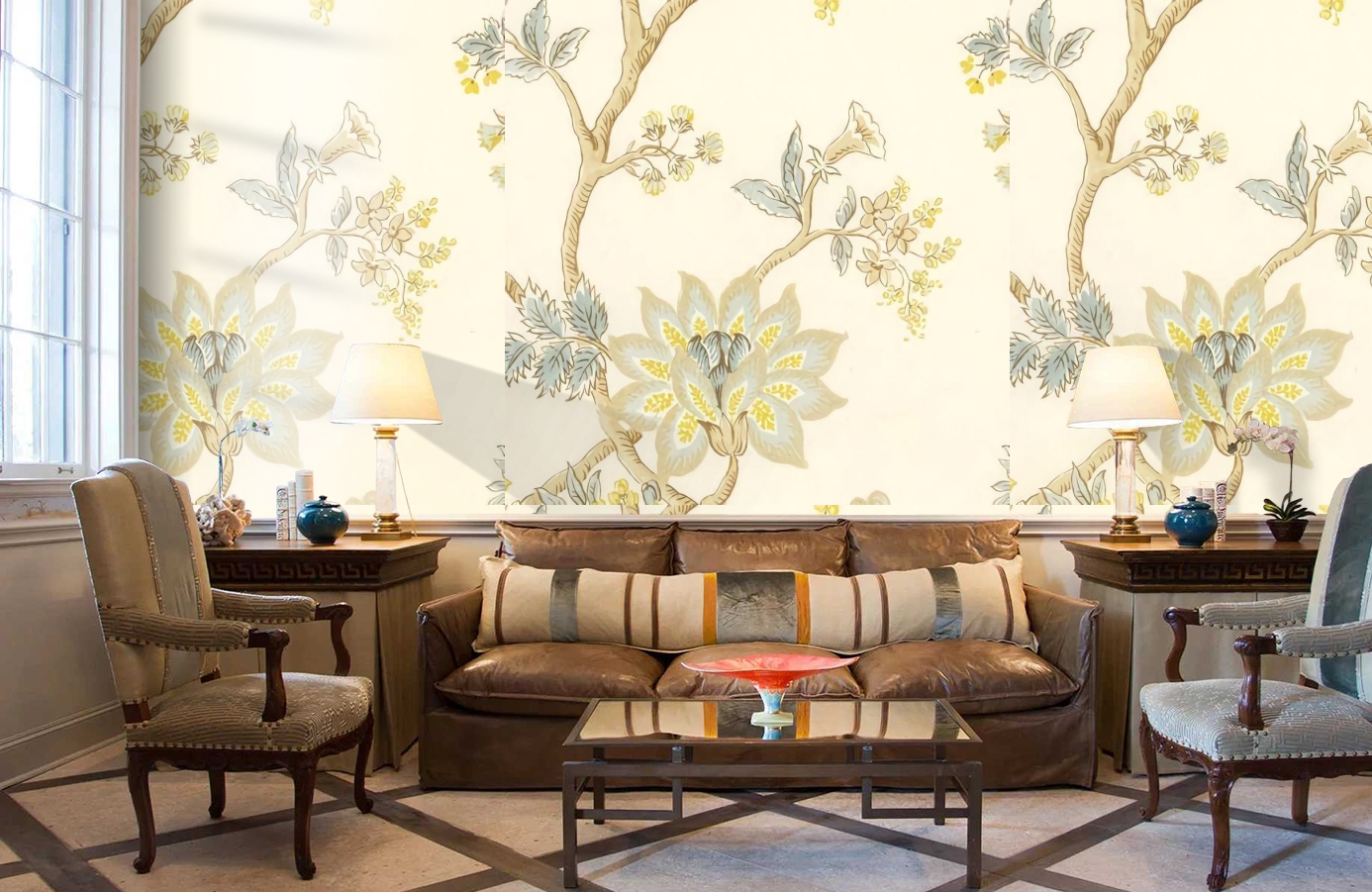 Обои Indienne-Quince-Wpcw43656 фото в интерьере кабинета