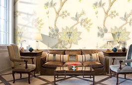 Обои Indienne-Quince-Wpcw43656 фото в интерьере кабинета превью